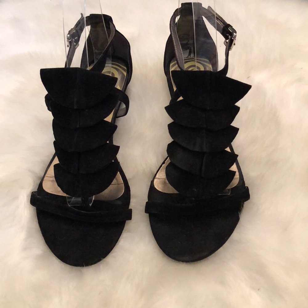 Gabriella Rocha Black Suede Sandals 7